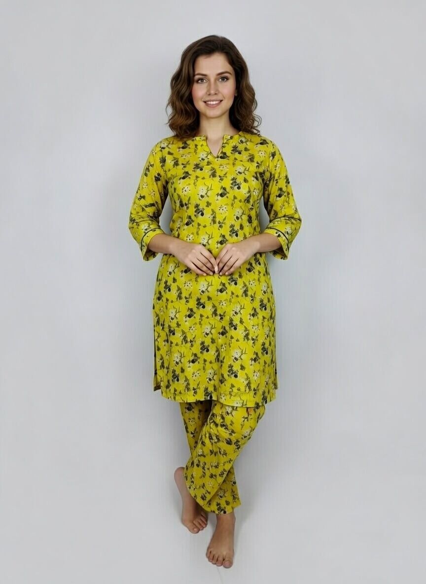 2 PIECES BRIGHT & CHEERFUL SUNSHINE IN A SET PRINTED SHIRT & BOTTOM - Image 1